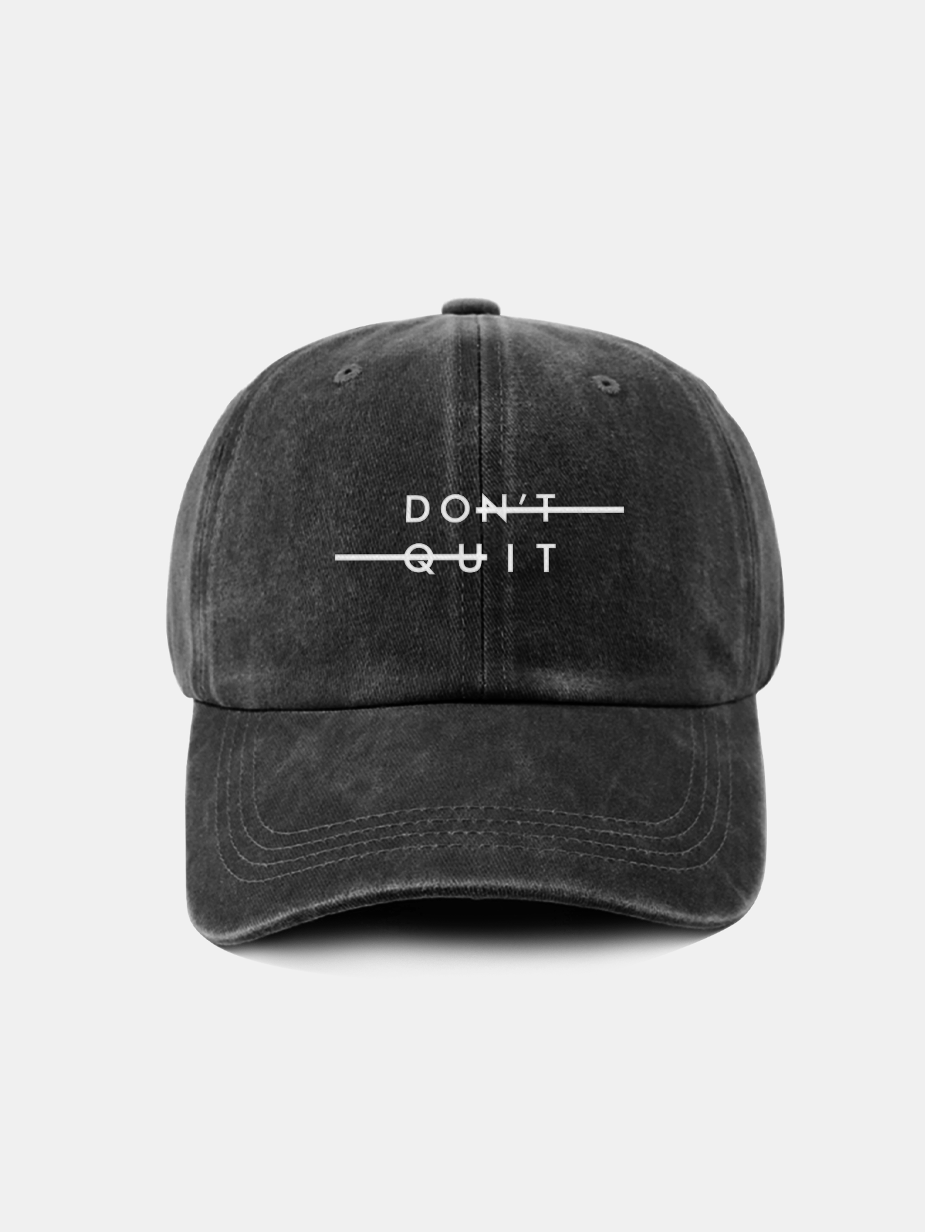 Don't Quit Print Washed Baseball Cap