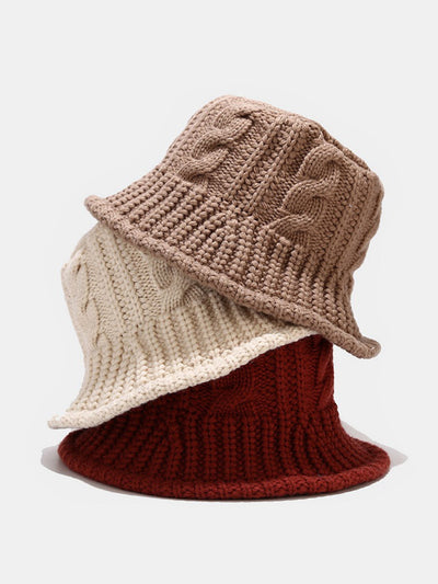 Hand-woven Winter Thick Bucket Hat