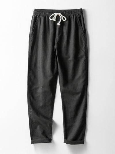 V Neck Linen Rayon Blend Shirt & Straight Leg Linen Pants