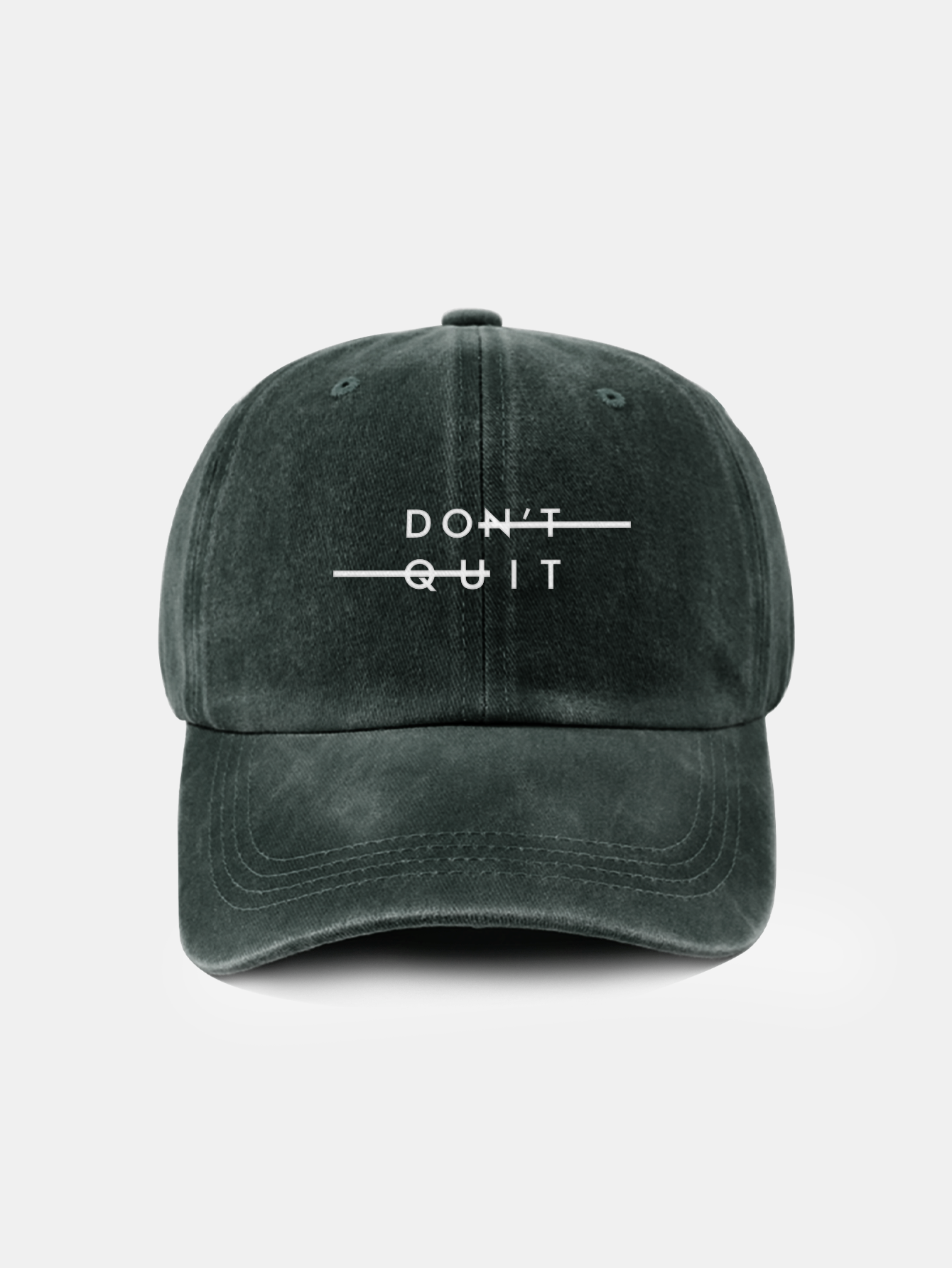 Don't Quit Print Washed Baseball Cap