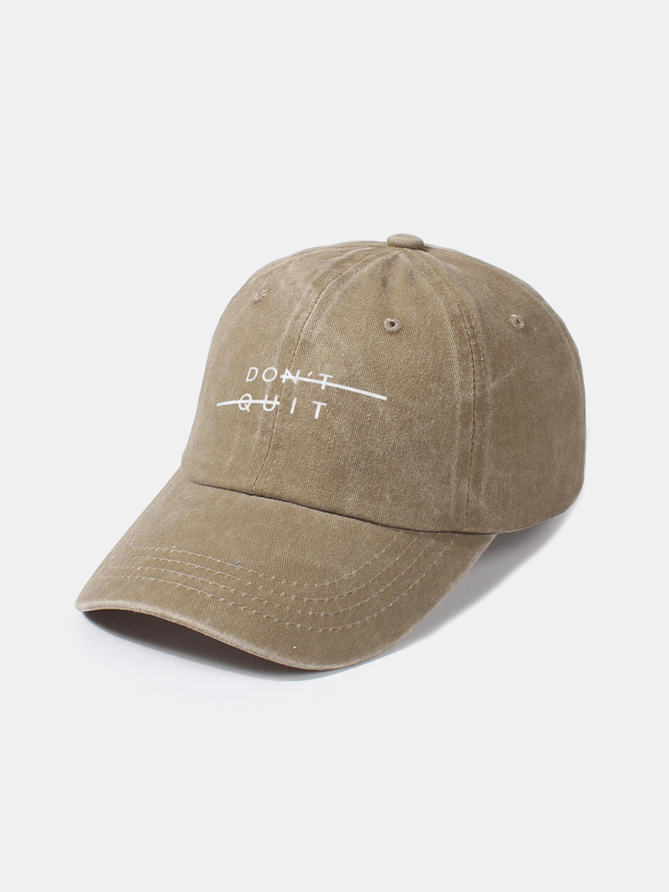 Don't Quit Print Washed Baseball Cap