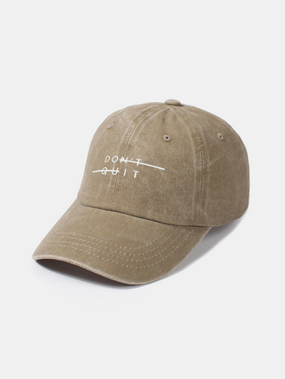 Don't Quit Print Washed Baseball Cap