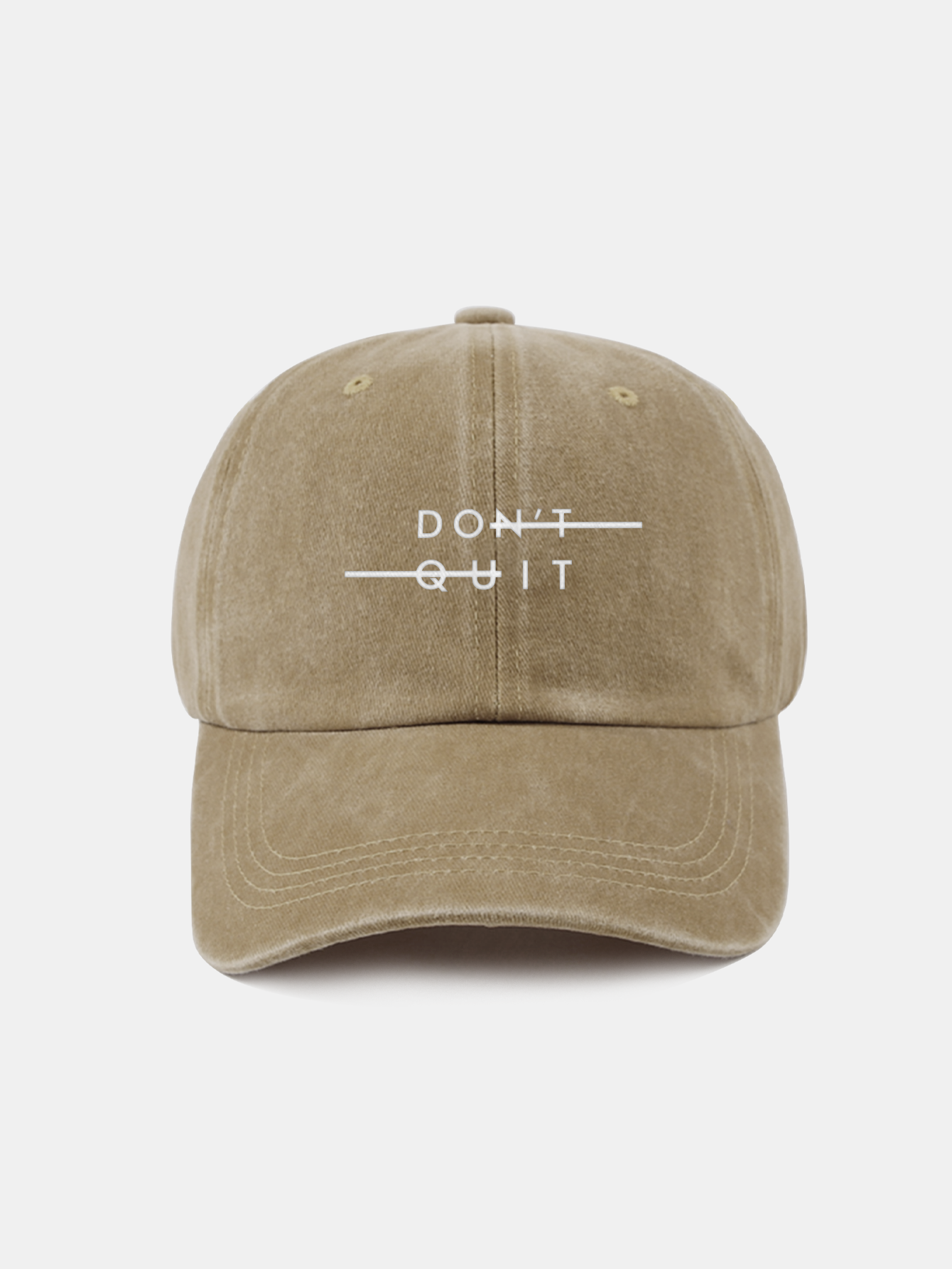 Don't Quit Print Washed Baseball Cap