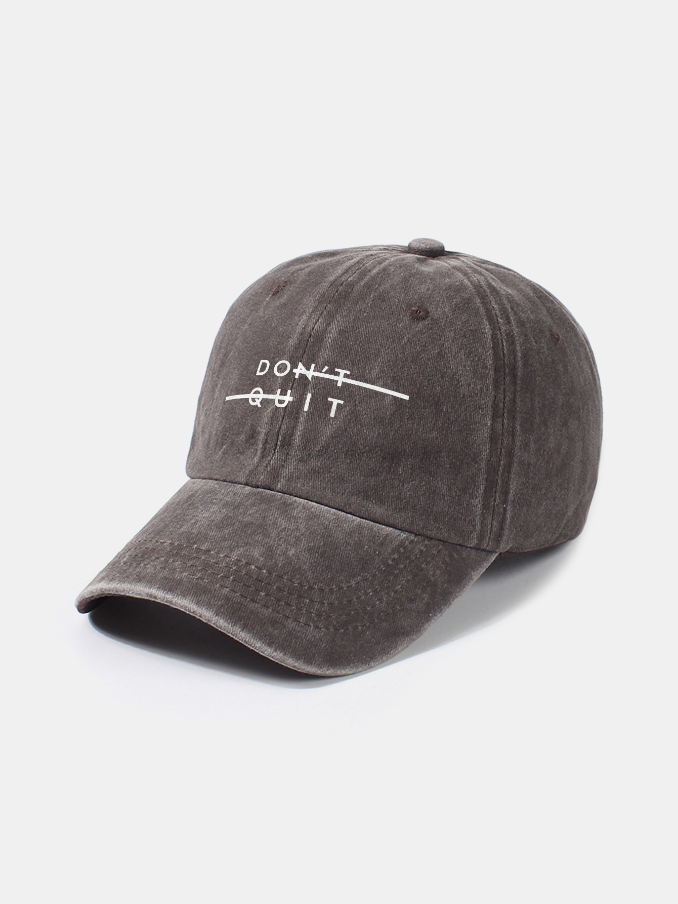 Don't Quit Print Washed Baseball Cap