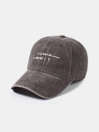 Don't Quit Print Washed Baseball Cap