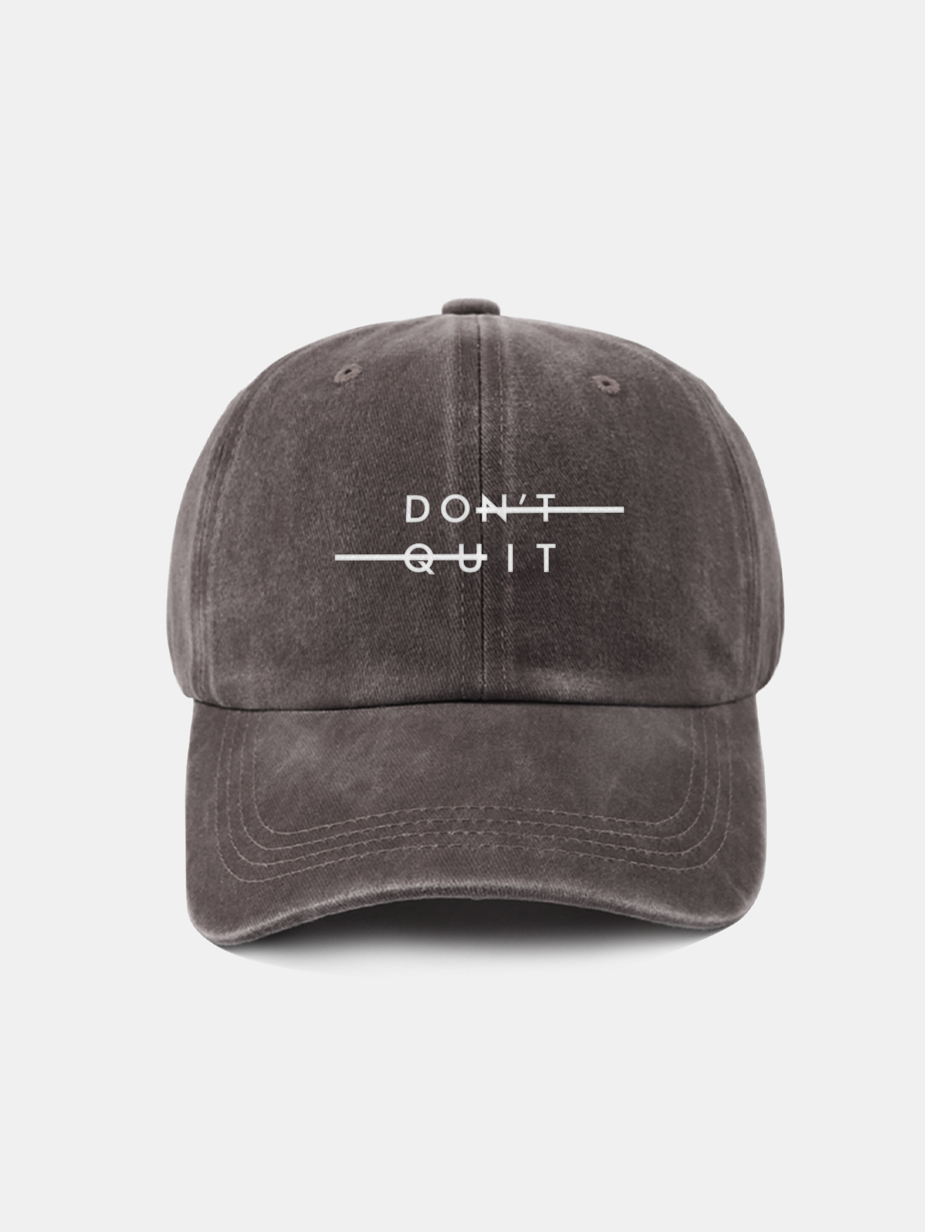 Don't Quit Print Washed Baseball Cap