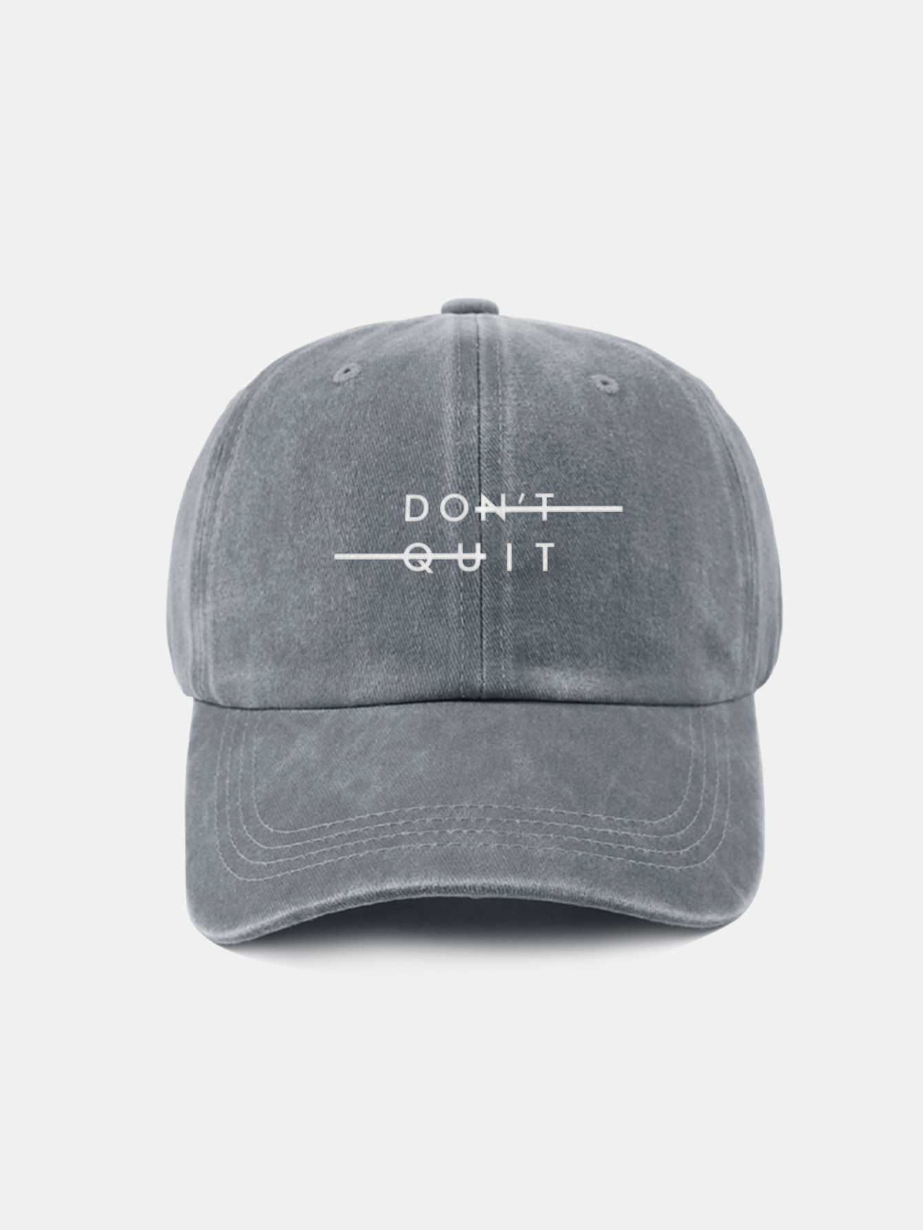 Don't Quit Print Washed Baseball Cap