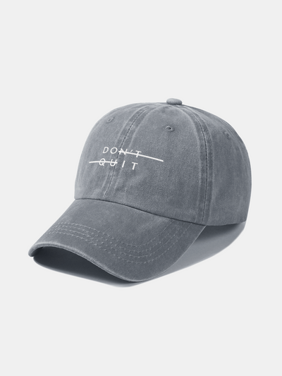 Don't Quit Print Washed Baseball Cap
