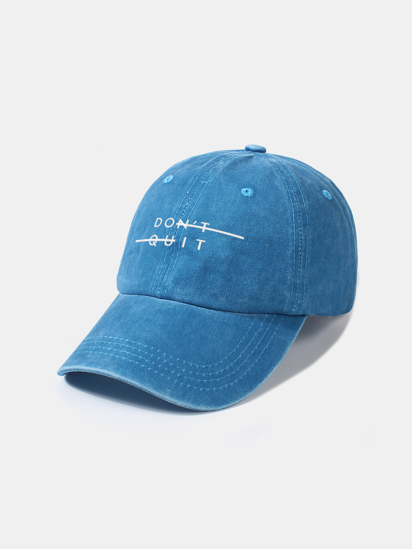 Don't Quit Print Washed Baseball Cap