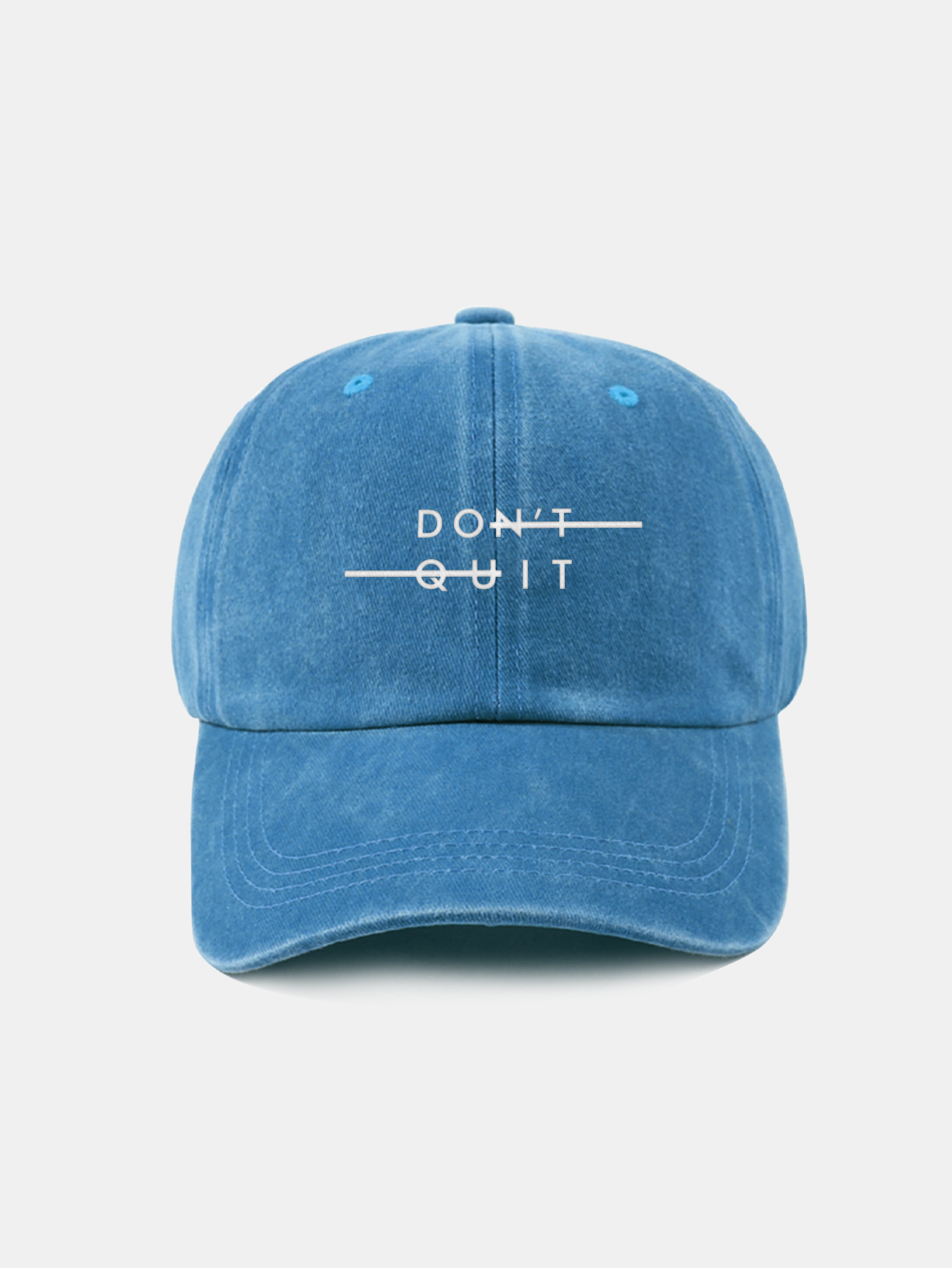 Don't Quit Print Washed Baseball Cap