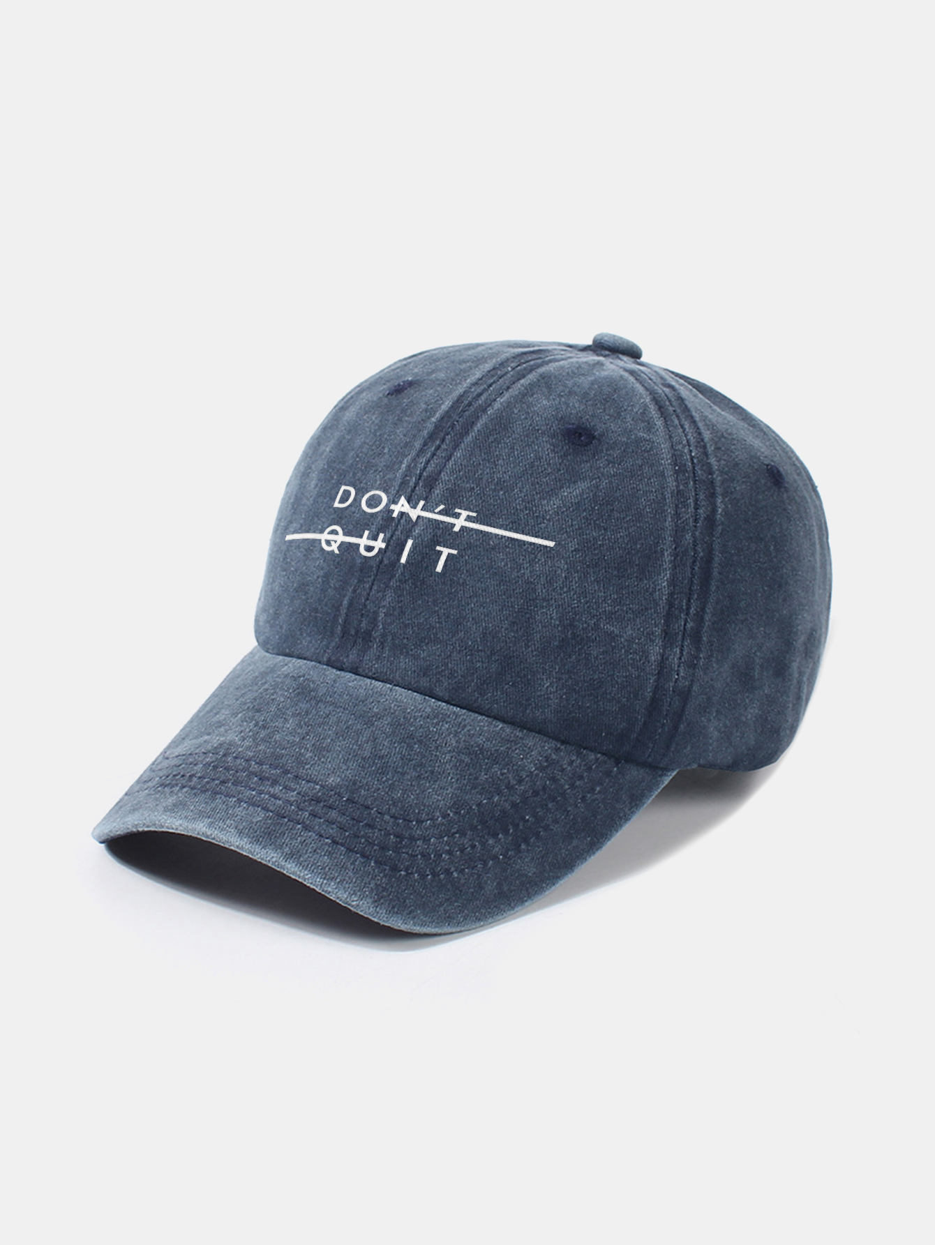 Don't Quit Print Washed Baseball Cap