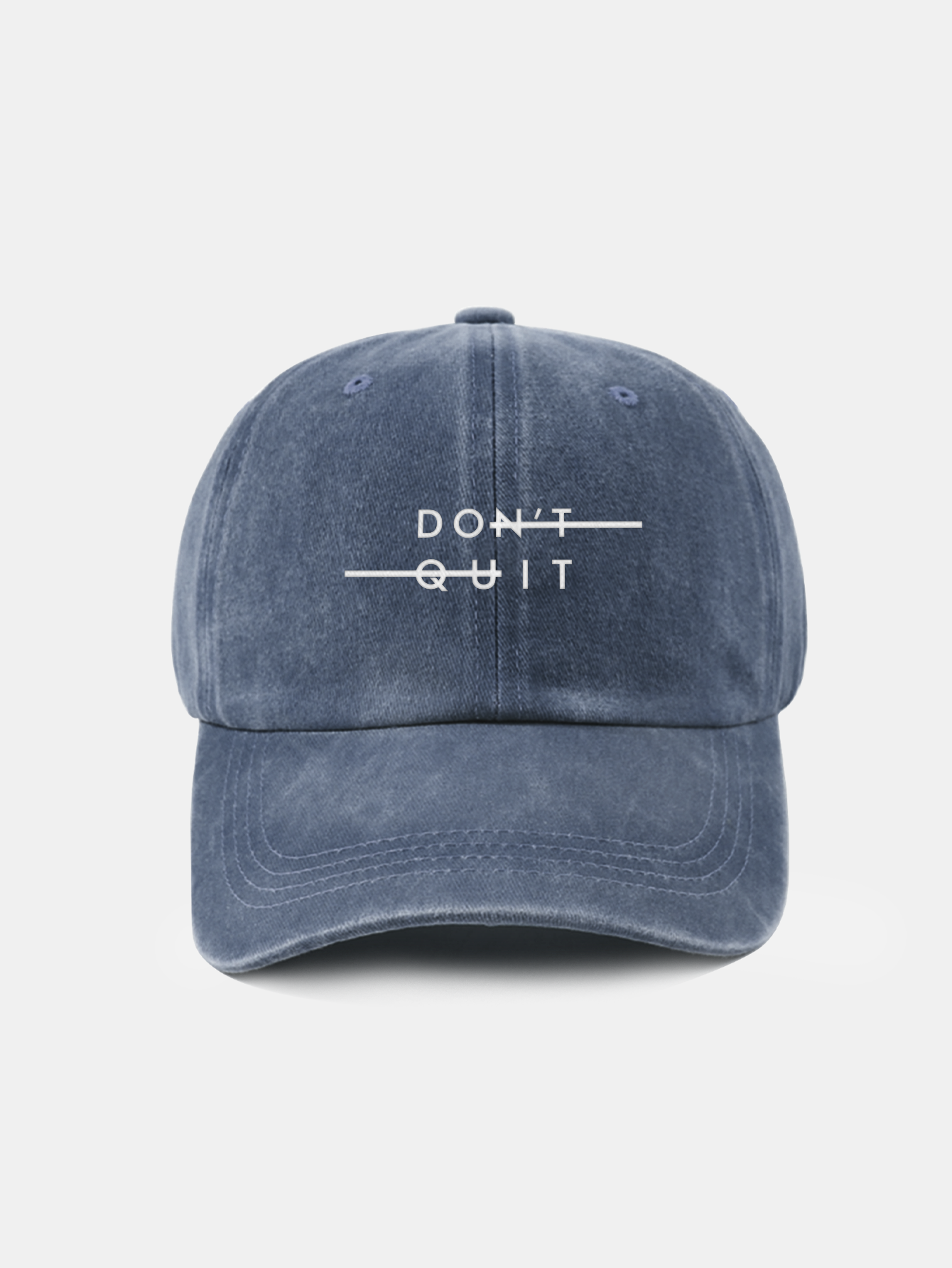 Don't Quit Print Washed Baseball Cap