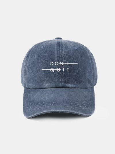 Don't Quit Print Washed Baseball Cap