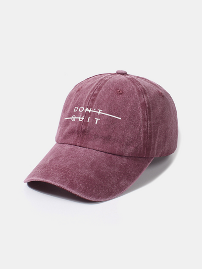 Don't Quit Print Washed Baseball Cap