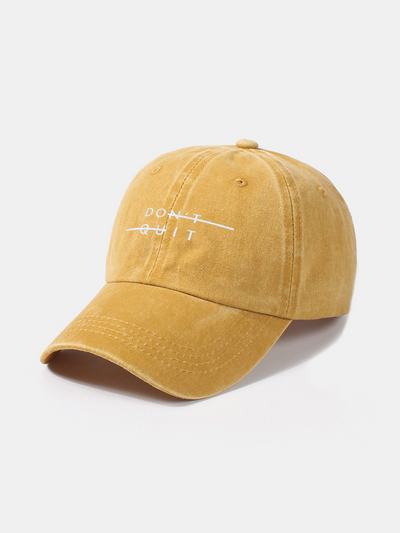 Don't Quit Print Washed Baseball Cap