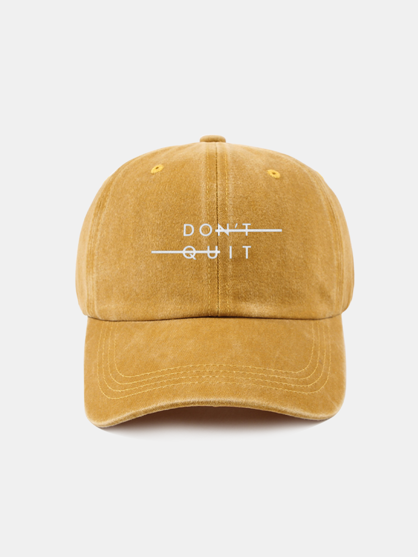 Don't Quit Print Washed Baseball Cap