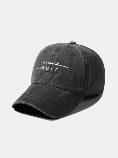 Don't Quit Print Washed Baseball Cap